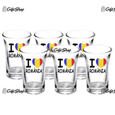 I love romania, set 6 pahare shout, model 24bs